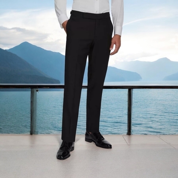 Men’s Dress Pants ERMENEGILDO ZEGNA Collared Pants Dark Gray Trousers Wool Pants - Picture 1 of 6